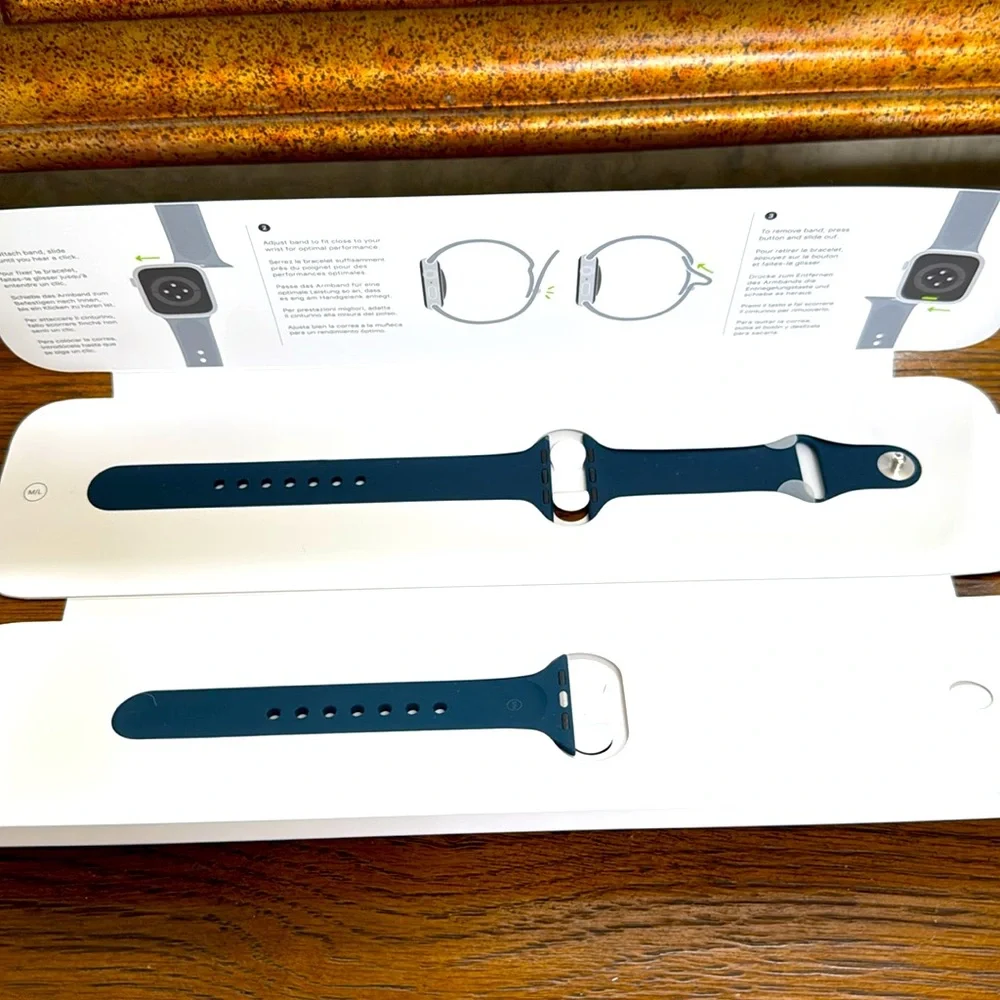 New Apple Abyss Blue Sport Watch Band. Two sizes in box. S/M and M/L.